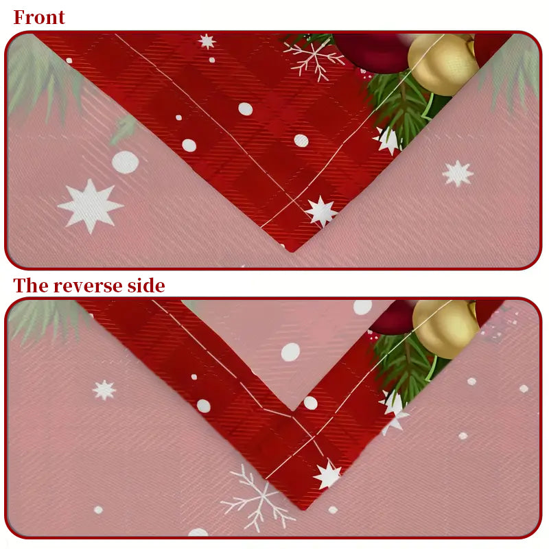 Chemin de table de Noël avec motifs de pin et de houx, décoration de salle à manger pour les fêtes
