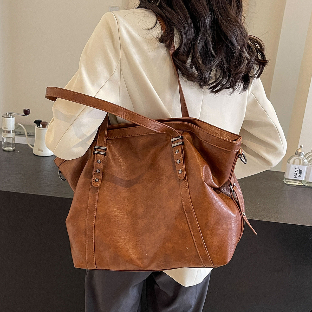 Arendelle Vintage Soft PU Leather Tote Bag