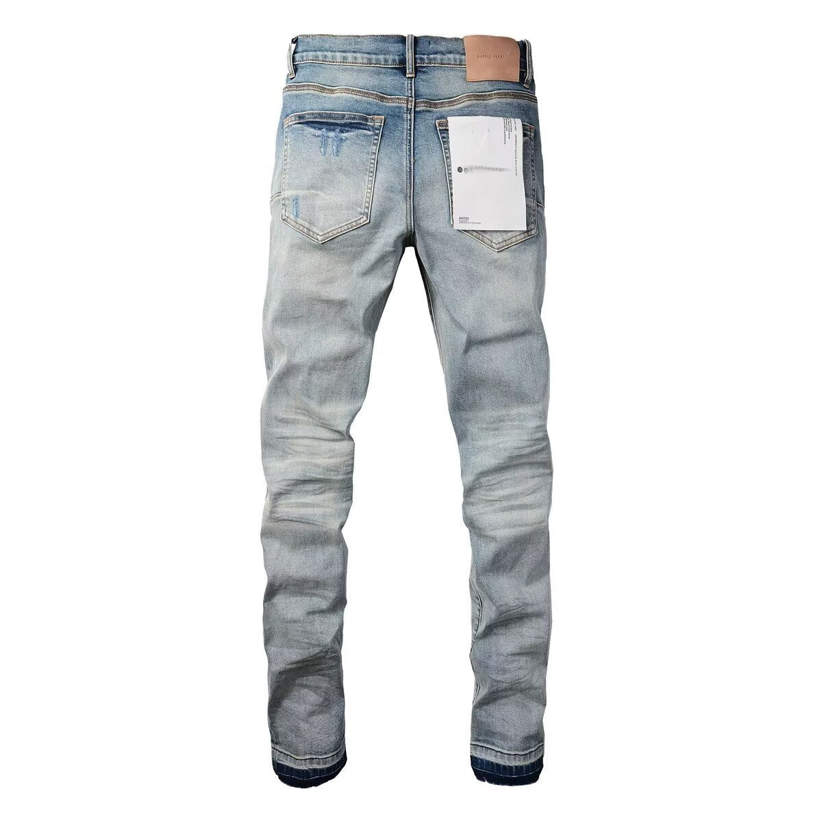 Men's Slim Straight Light Blue Jeans | Stretch Denim | Harajuku Style