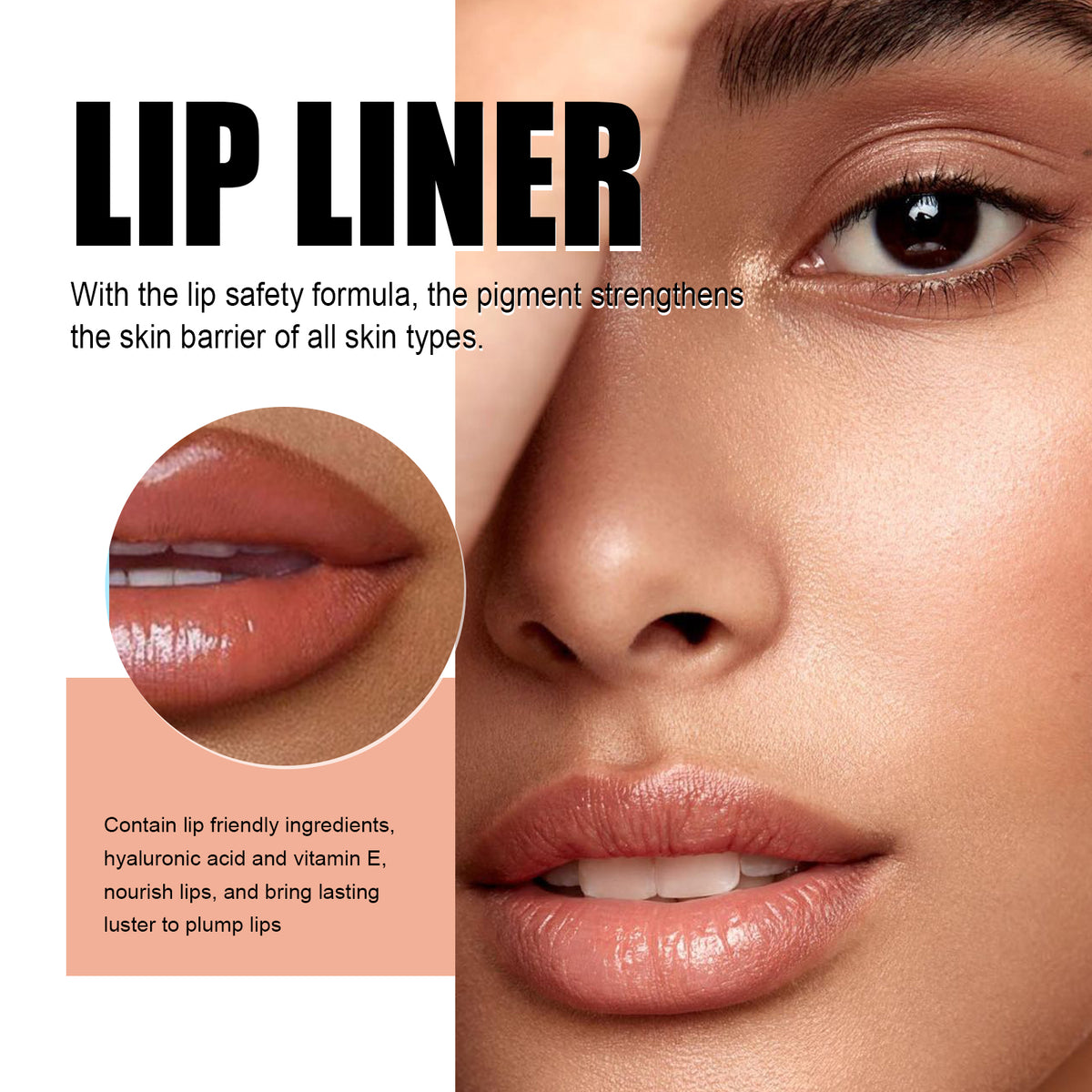 EELHOE Luxury Waterproof Peel Lip Liner – Lanolin & Raspberry Extract Lip Definer in 3 Shades