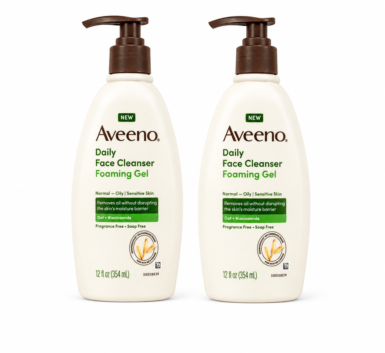 Aveeno Daily Face Cleanser Foaming Gel (2-Pack Bundle)