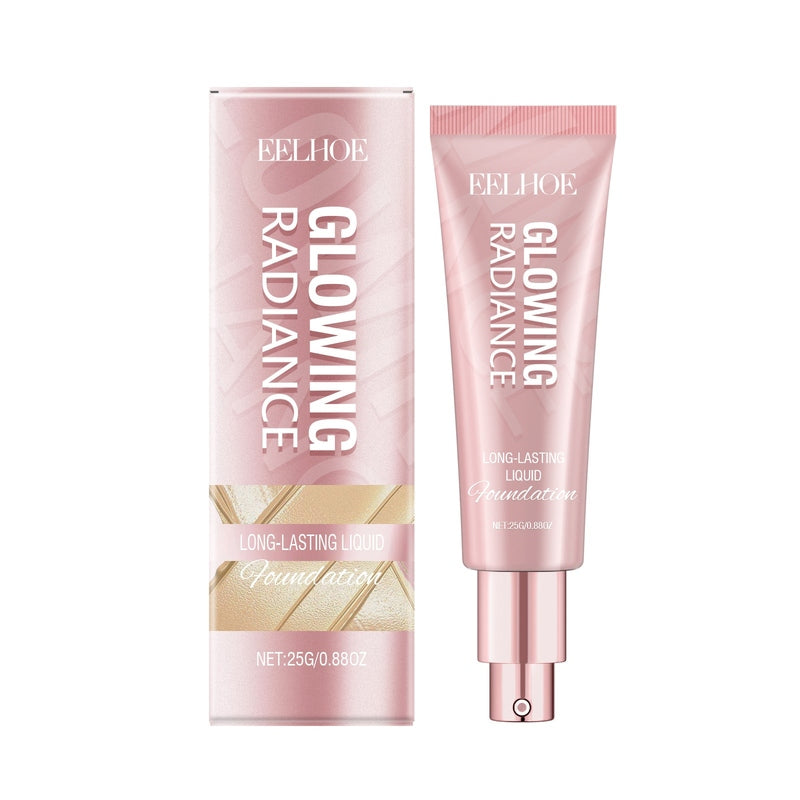 EELHOE Glowing Radiance liquid foundation tube and box with rose gold cap