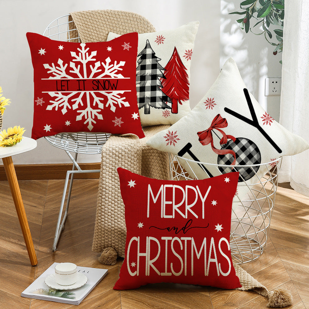Christmas Printed Pillow Cover – Festive Designs, 45×45cm (4 Styles)