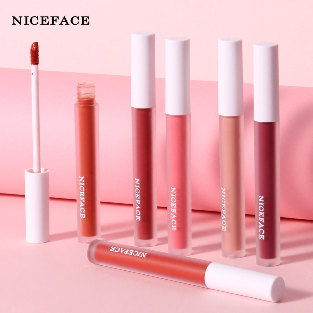 NiceFace Velvet Matte Liquid Lipstick – 12-Shade Non-Transfer Lip Glaze Collection