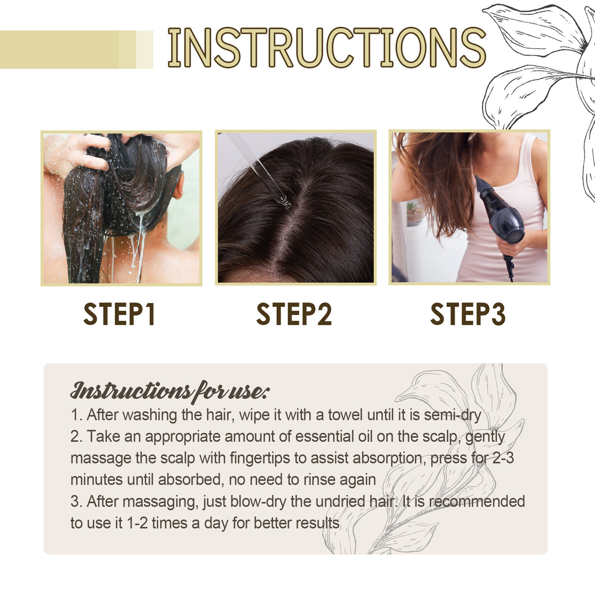 Rosemary Hair Growth Oil  by EELHOE– Coffee & Argan Nourishing Scalp Treatment for Thicker Hair