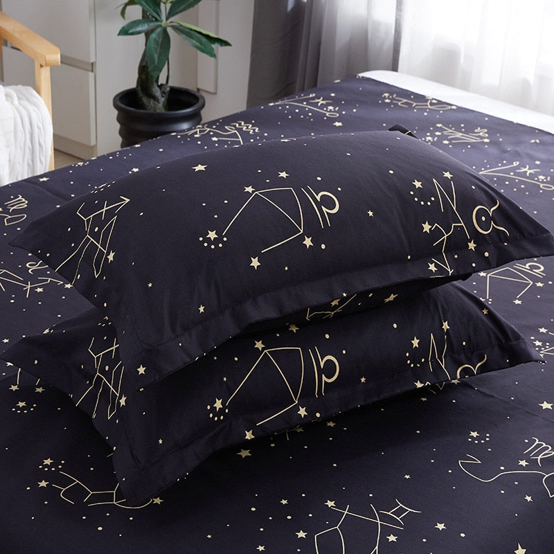Star Print Microfiber Bedding Set