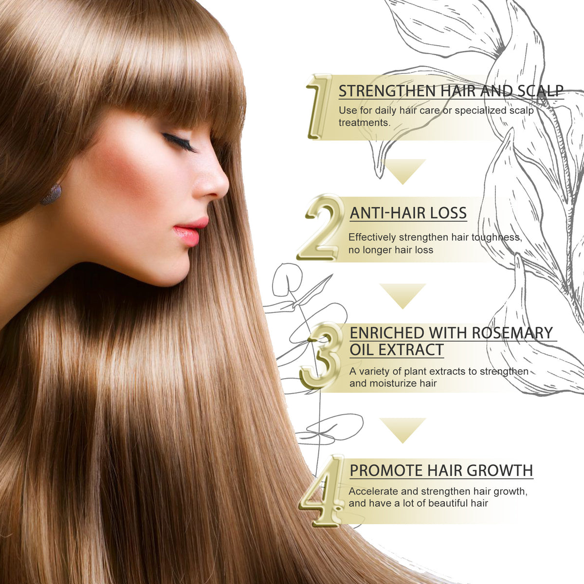 Rosemary Hair Growth Oil  by EELHOE– Coffee & Argan Nourishing Scalp Treatment for Thicker Hair