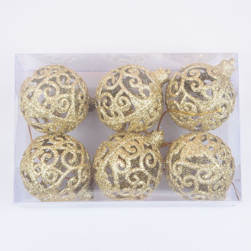 Christmas Hollow Ball Ornament – Tree & Scene Decoration (Gold, Red, Silver)