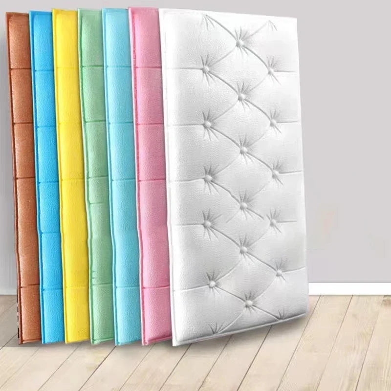 Anti-collision Foam Wallpaper Bedside Sticker | Self-adhesive Soft 3D Wall Padding for Children's Room