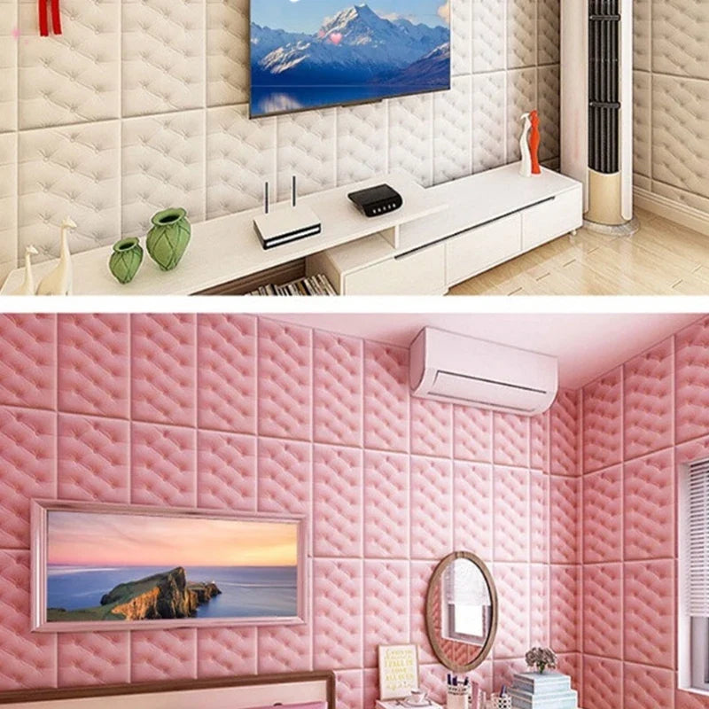 Anti-collision Foam Wallpaper Bedside Sticker | Self-adhesive Soft 3D Wall Padding for Children's Room