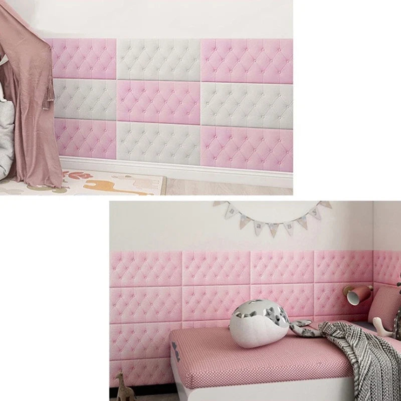 Anti-collision Foam Wallpaper Bedside Sticker | Self-adhesive Soft 3D Wall Padding for Children's Room