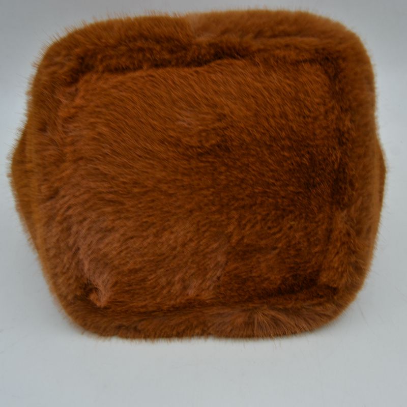 Fluffy Plush Handbag with Integrated Top Handle and Metallic Chain Strap