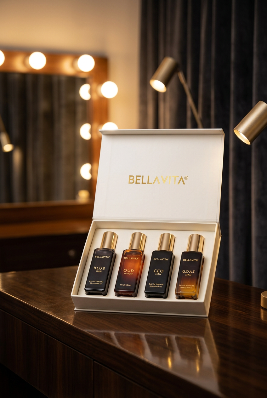 BELLAVITA gift set in a Hollywood dressing-table setting
