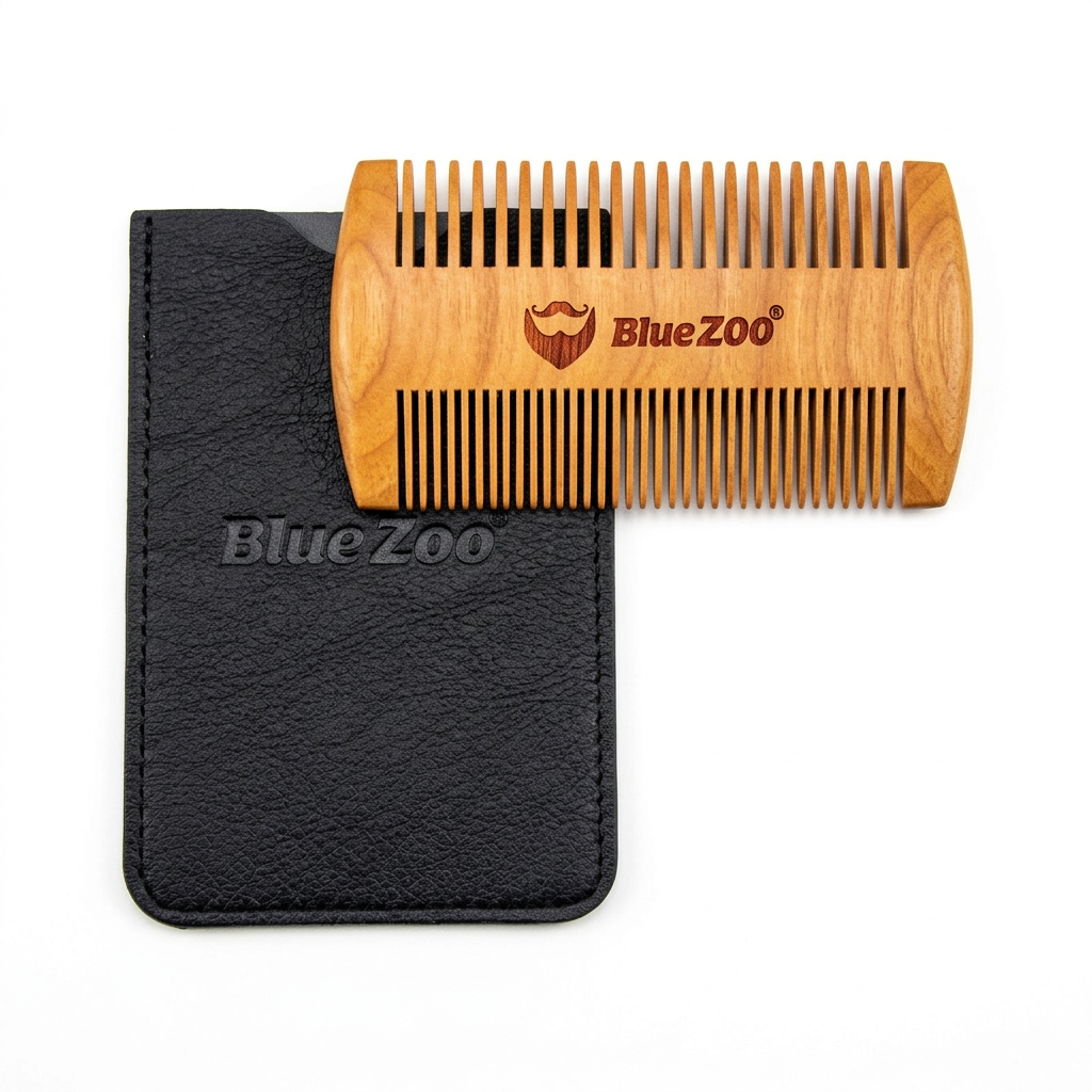 Blue Zoo Beard Comb — White Background GMC Catalog