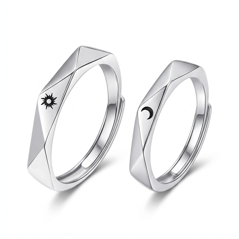 Both silver-tone rings on a clean white background