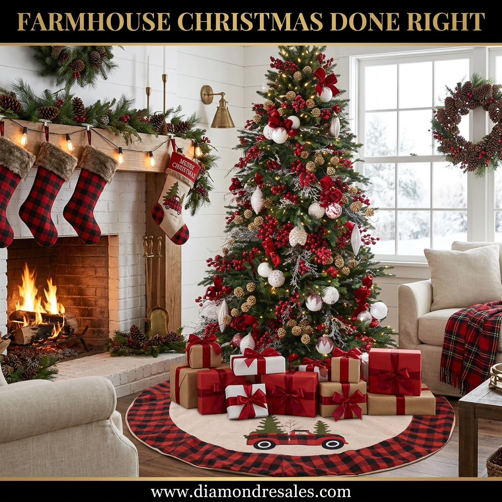 Buffalo Plaid Tree Skirt — Lifestyle Scene