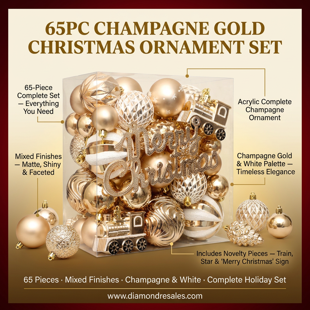 Champagne Ornament Set — Main Branded Graphic