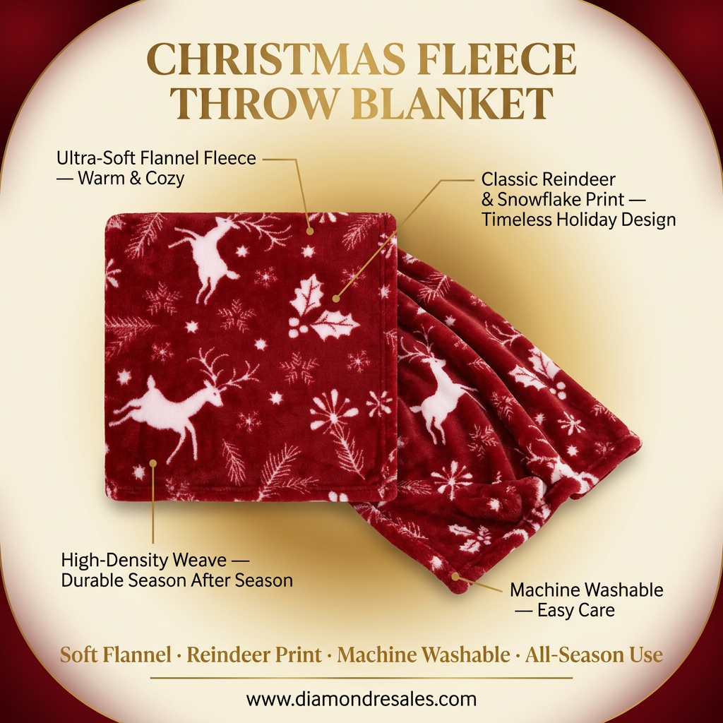 Christmas Fleece Blanket — Main Branded Graphic