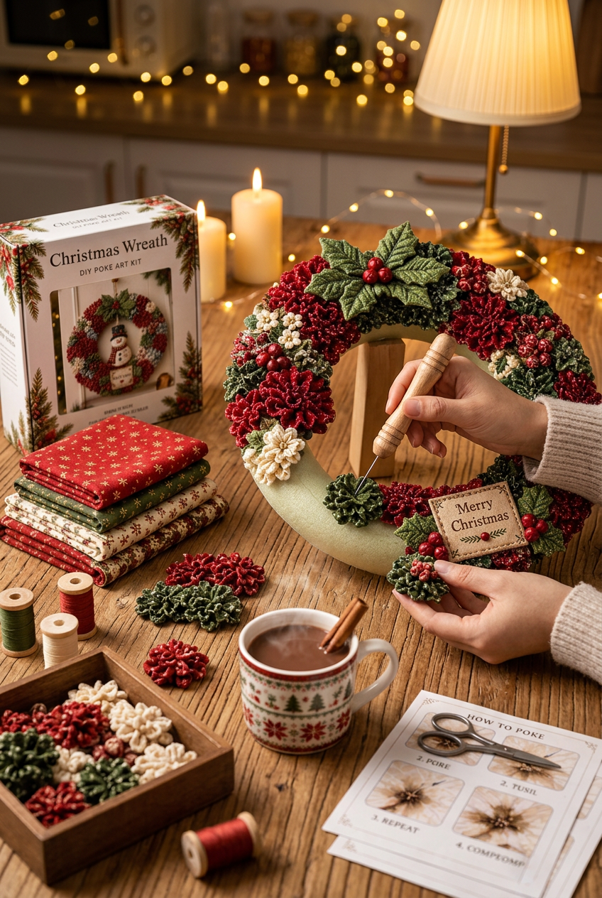 Christmas Wreath — Cozy Crafting Table Lifestyle