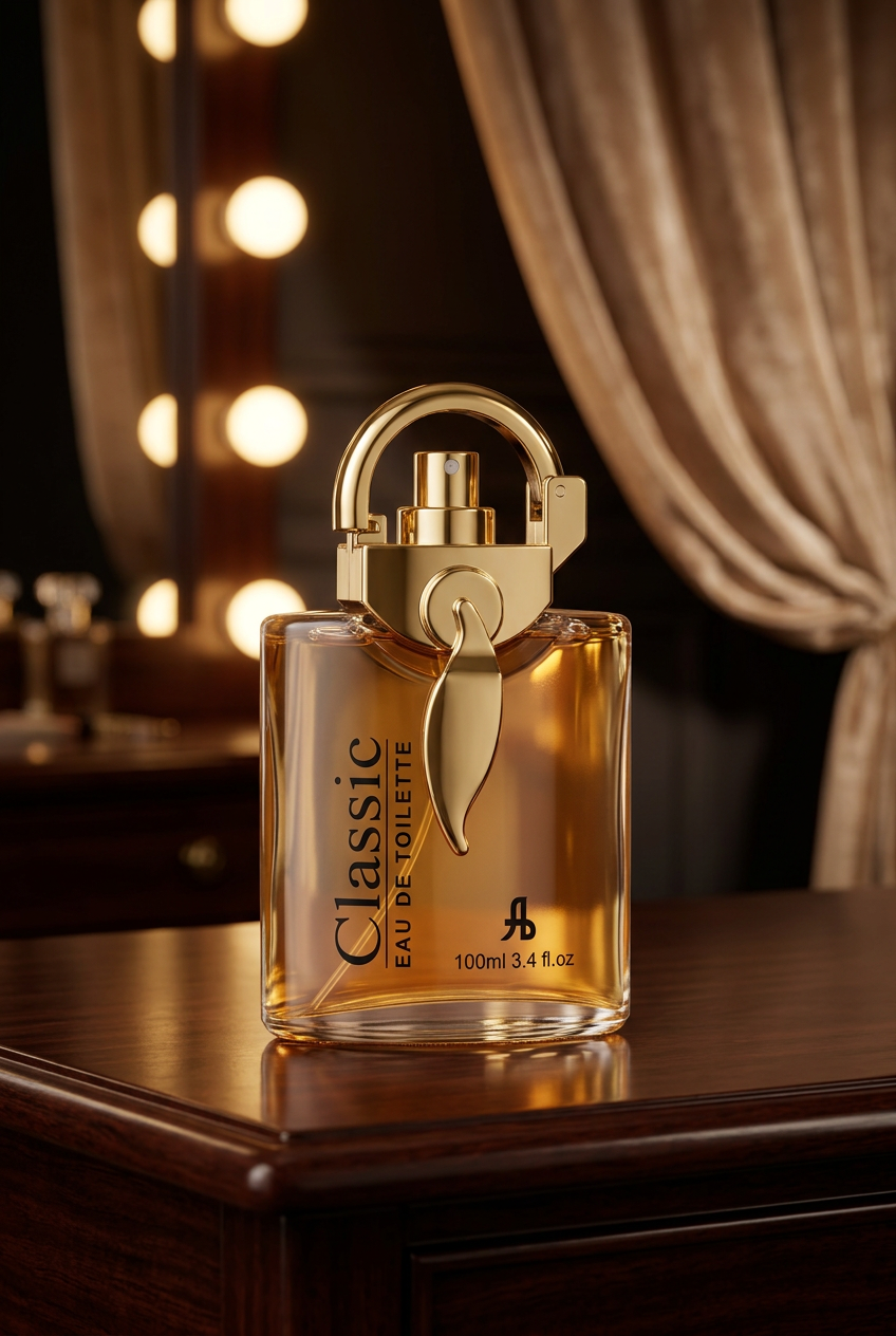 Classic in an old-Hollywood evening vanity setting