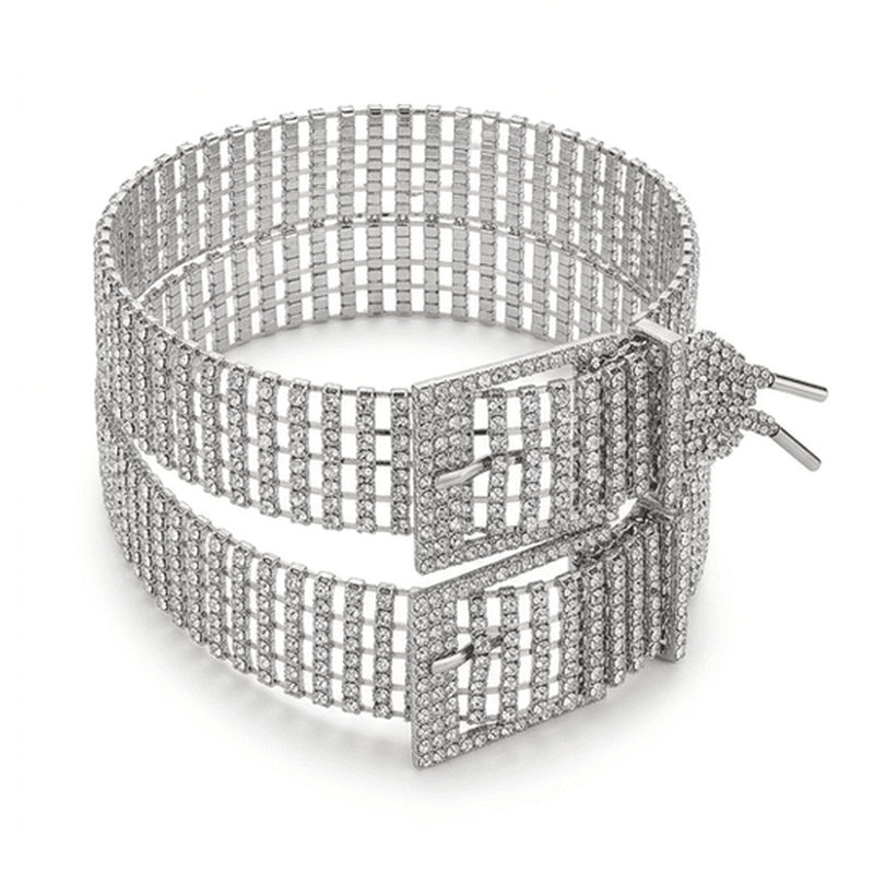Crystal buckle choker on a white background