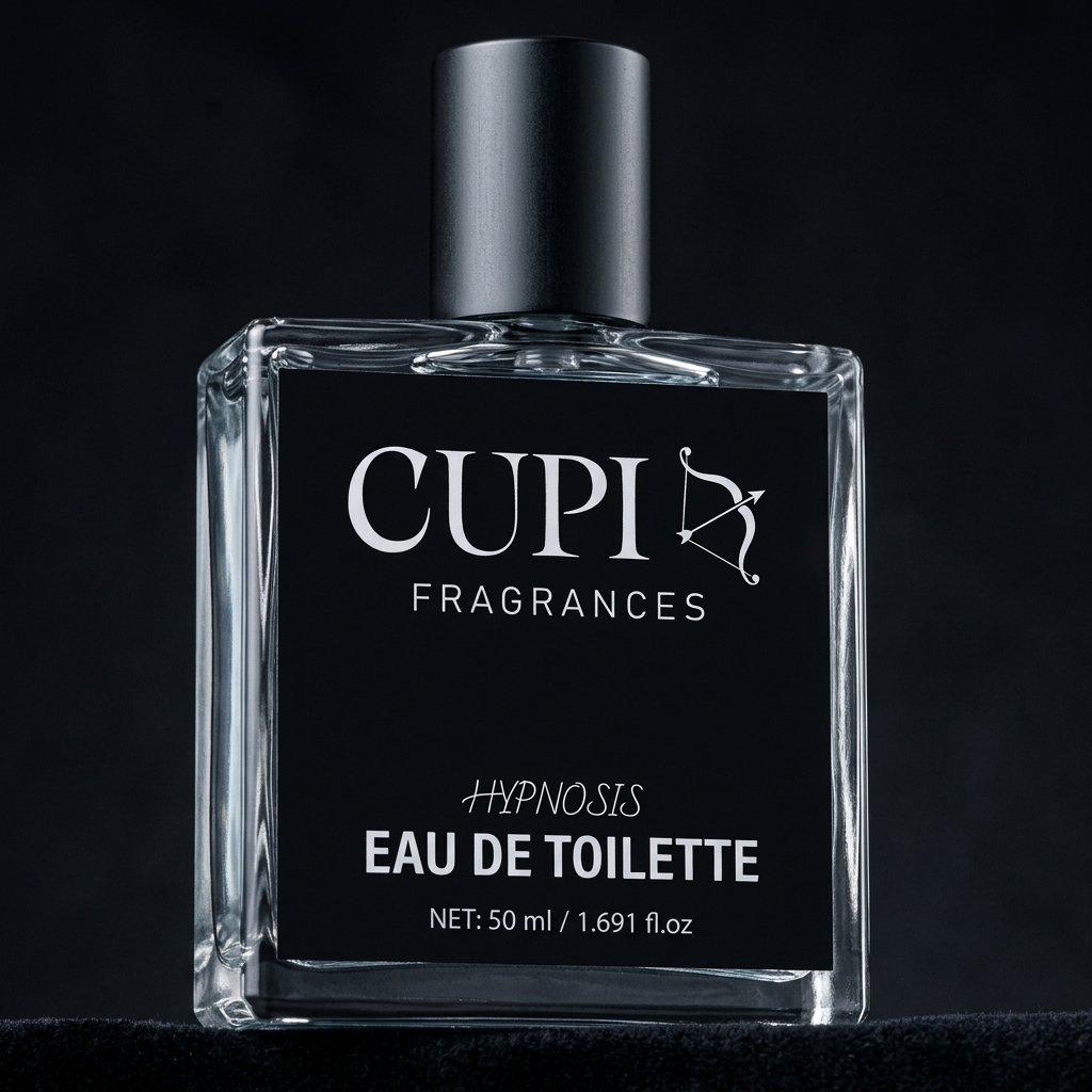 CUPI Hypnosis cap, glass, and label close-up