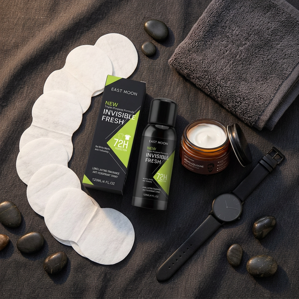 East Moon — Dark Linen Full Set Flat Lay