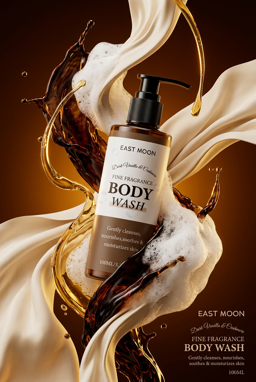 East Moon Dark Vanilla & Cashmere — Amber Vanilla Splash Campaign