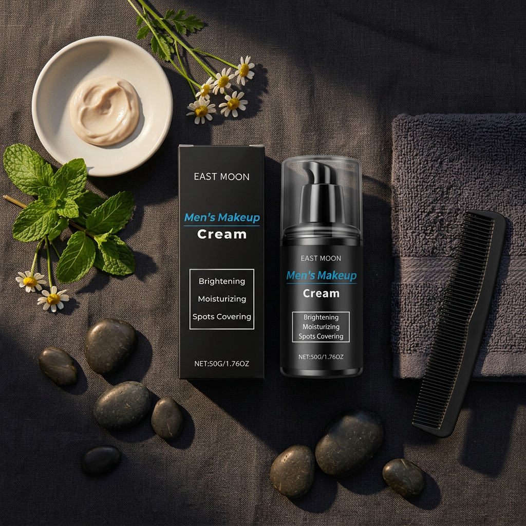 East Moon Makeup Cream — Mint & Chamomile Flat Lay
