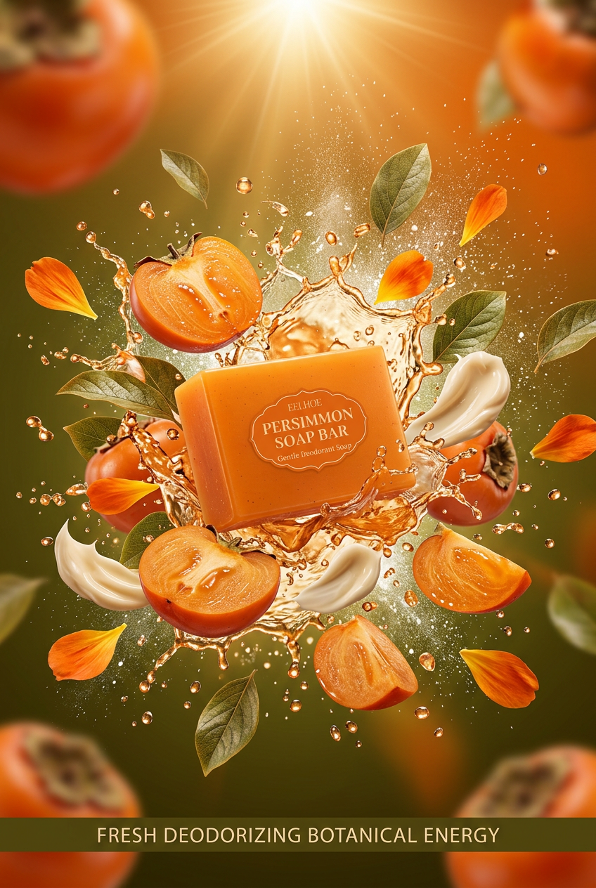 EELHOE Persimmon Soap — Olive & Orange Botanical Campaign