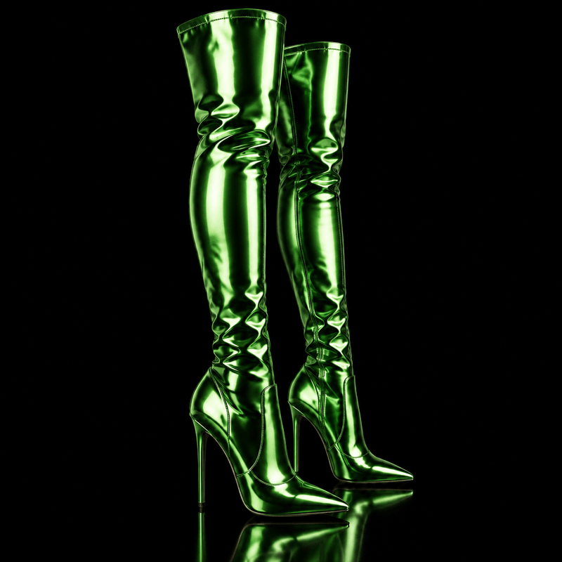 Envy Metallic Light Green Boots