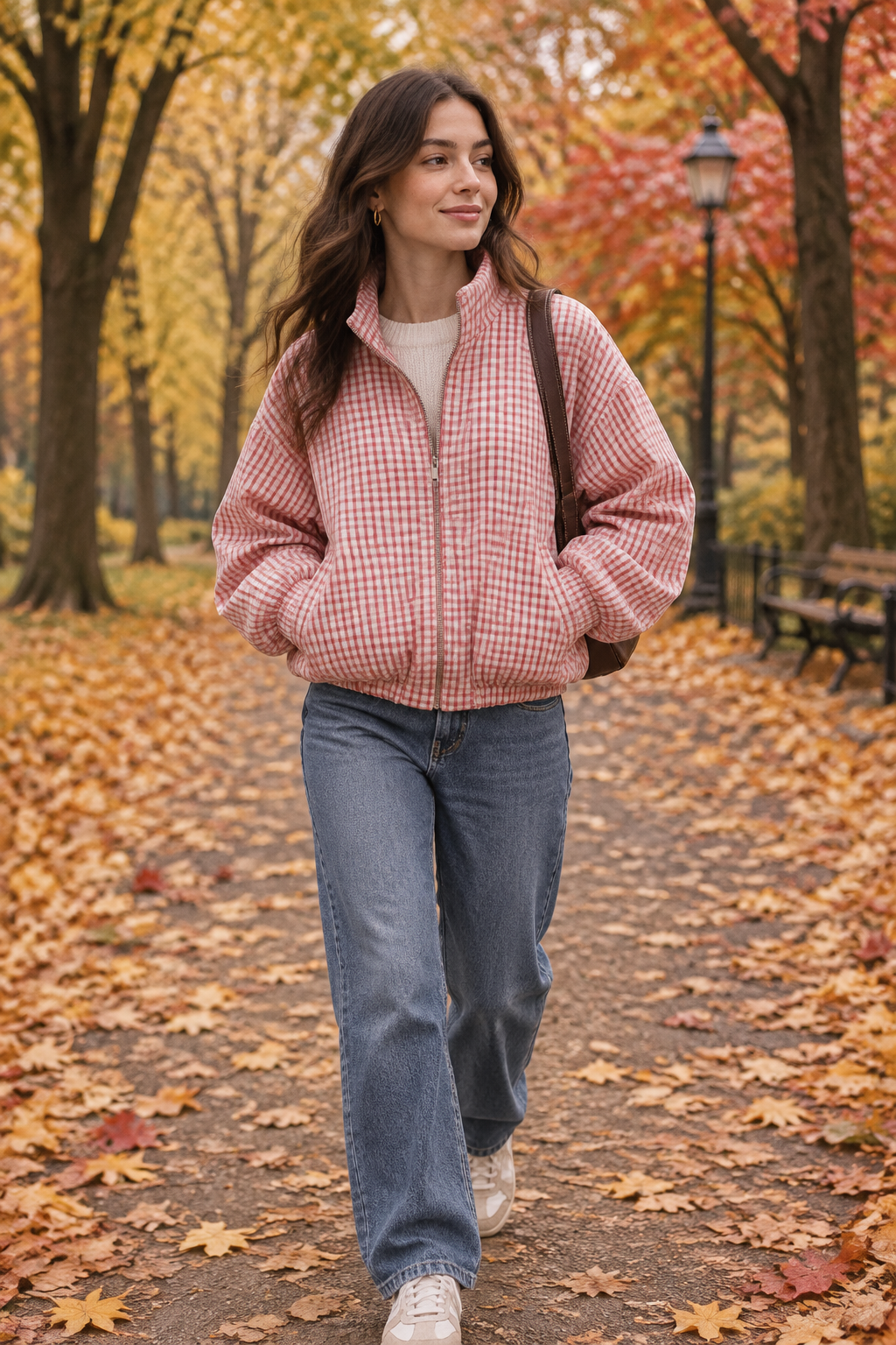 Fletcher | Women's Plaid Zip-Up Aviator Jacket