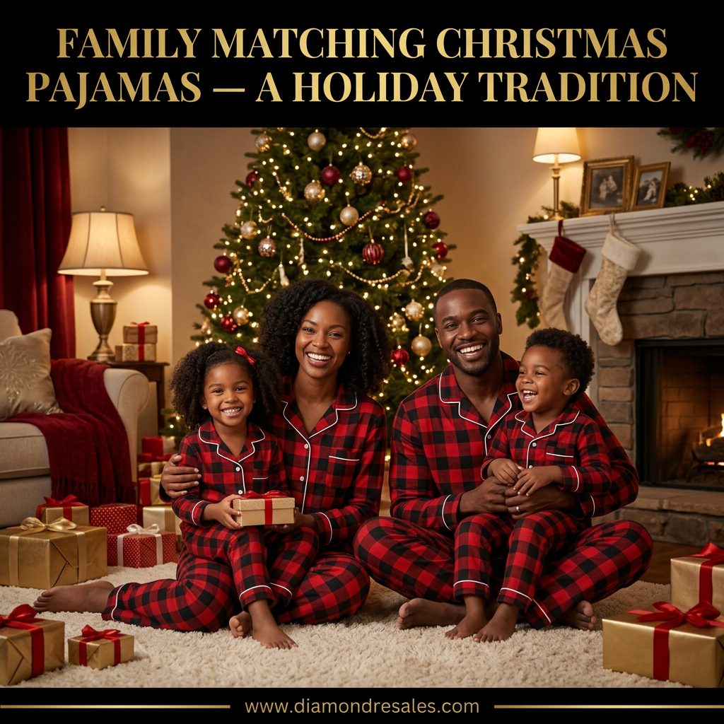 Family Plaid Pajamas — Black Family Lifestyle Scene