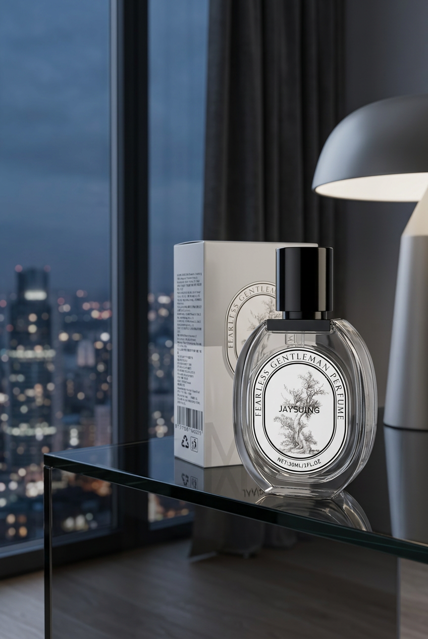 Fearless Gentleman in a cinematic penthouse evening setting