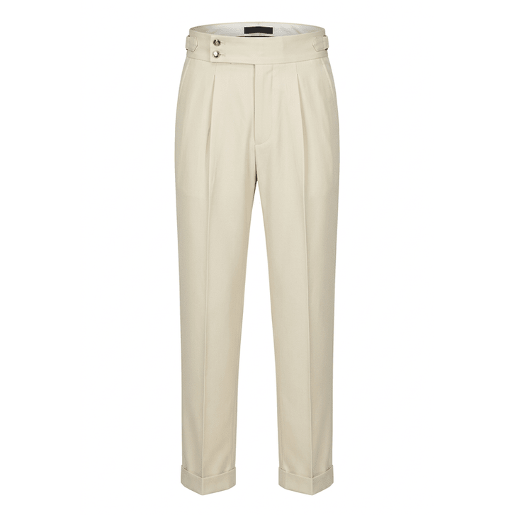 GentleLad Italian Style Straight-Leg Trousers – White Background, No Model