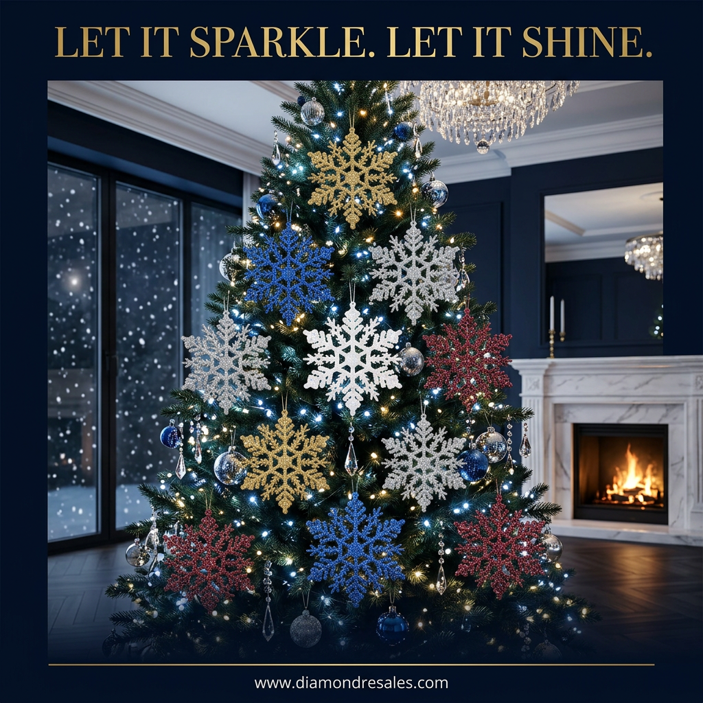 Glitter Snowflakes — Lifestyle Tree Scene
