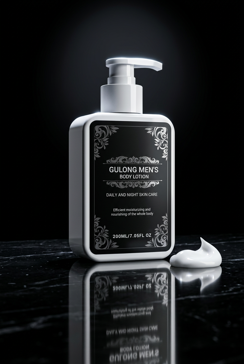 Gulong Men's Body Lotion — Black Marble Ray-Traced Editorial