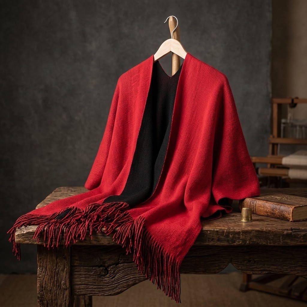 Women's Double-Sided Knit Split Shawl Poncho