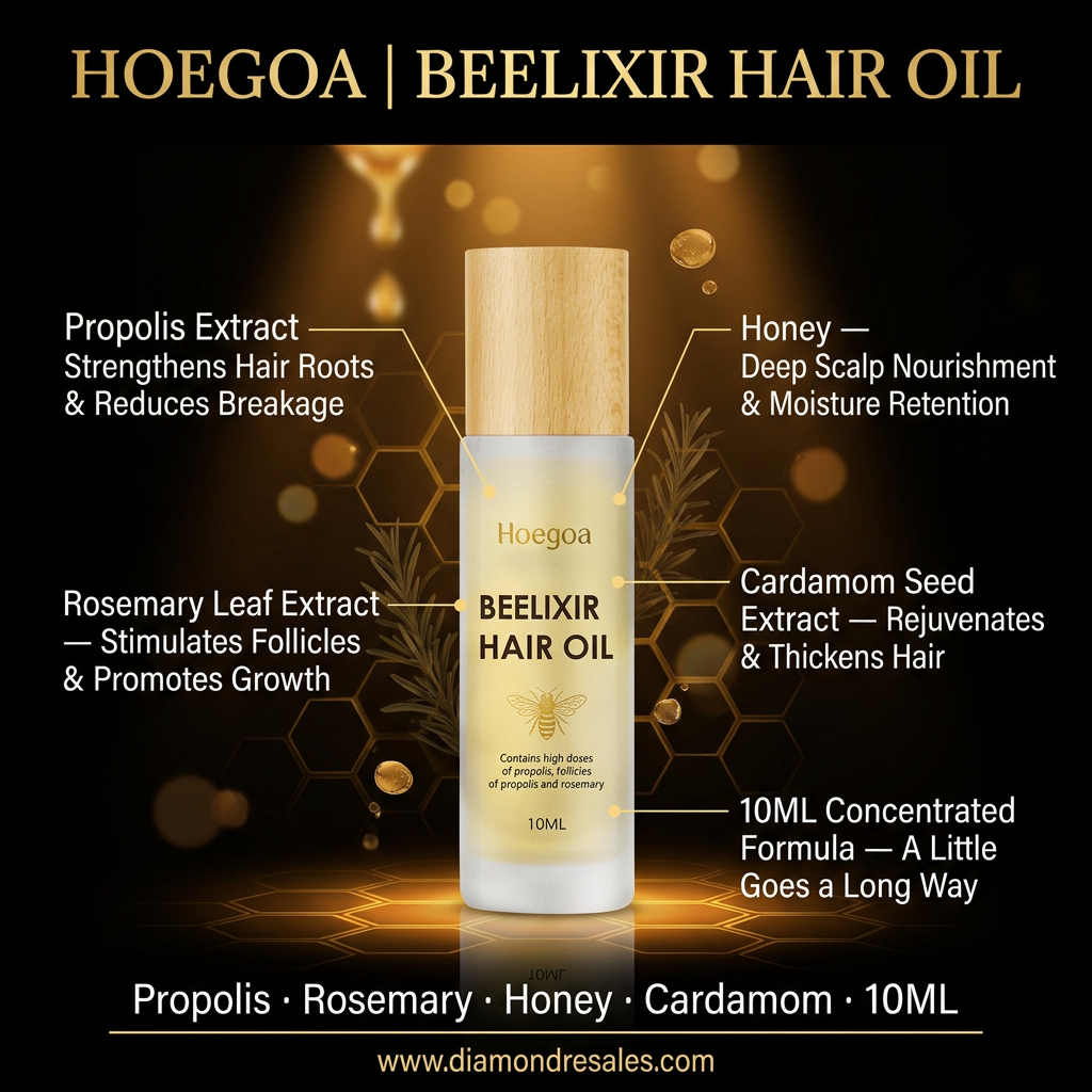 Hoegoa Beelixir Hair Oil — Branded Callout