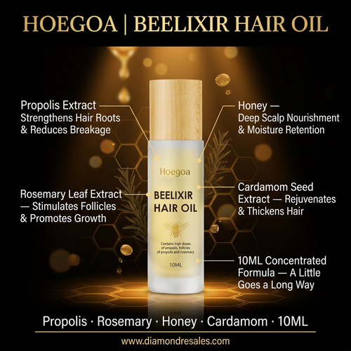 Hoegoa Beelixir Hair Oil — Branded Callout