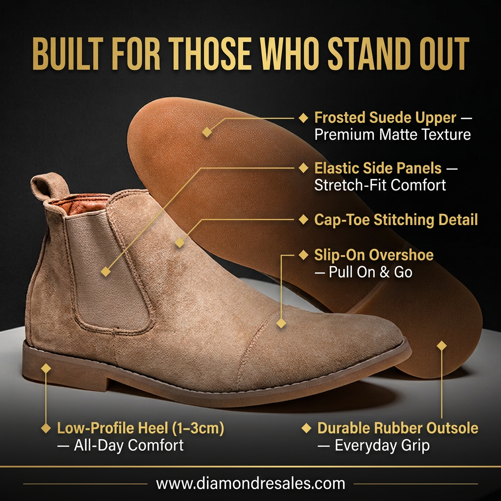 Cloudwalks Men's High-Top Slip-On Boots — features highlight graphic with callout labels