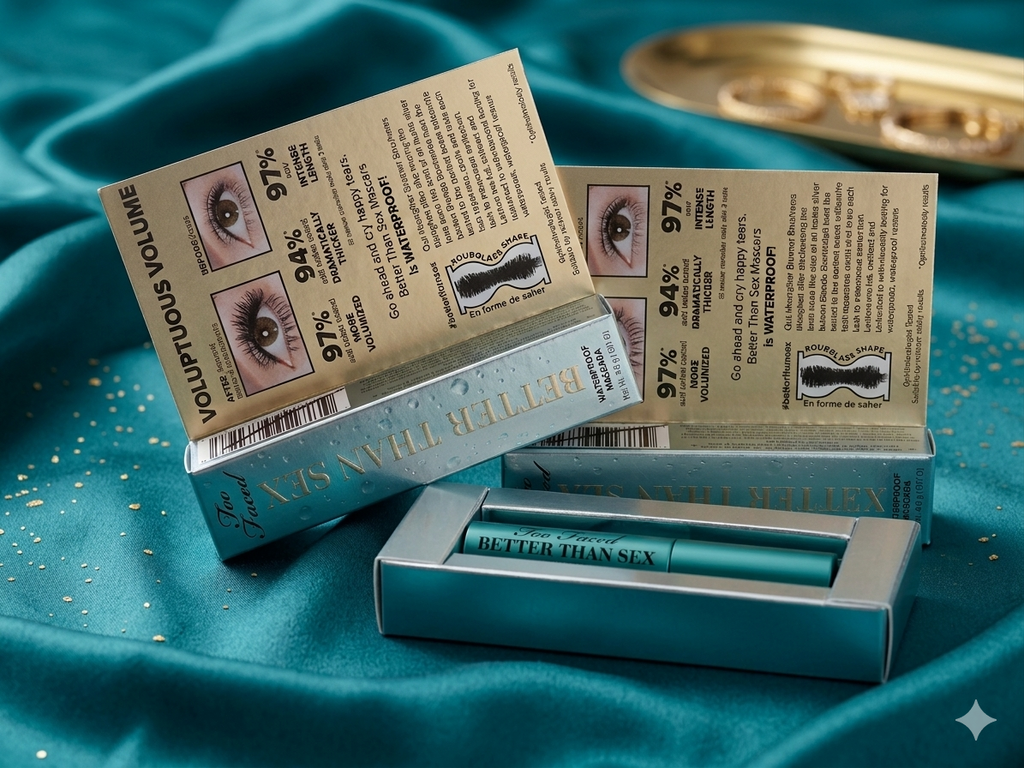 Too Faced Better Than Sex Waterproof Mascara – Travel Size Duo Bundle (0.17 oz x 2)