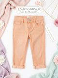 Jessica Simpson Rolled Crop Skinny Jeans - Peach/Orange, Size 6