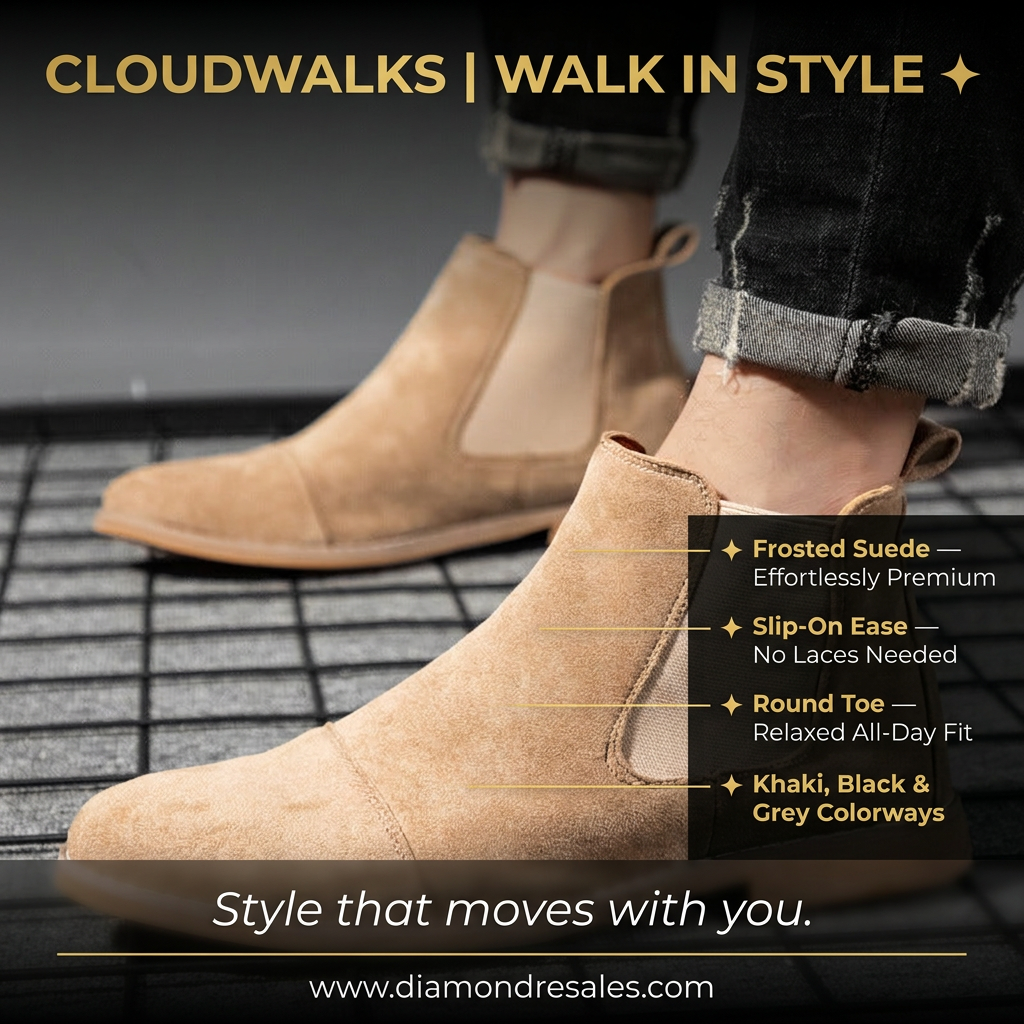 Cloudwalks Men's High-Top Slip-On Boots — lifestyle on-feet graphic