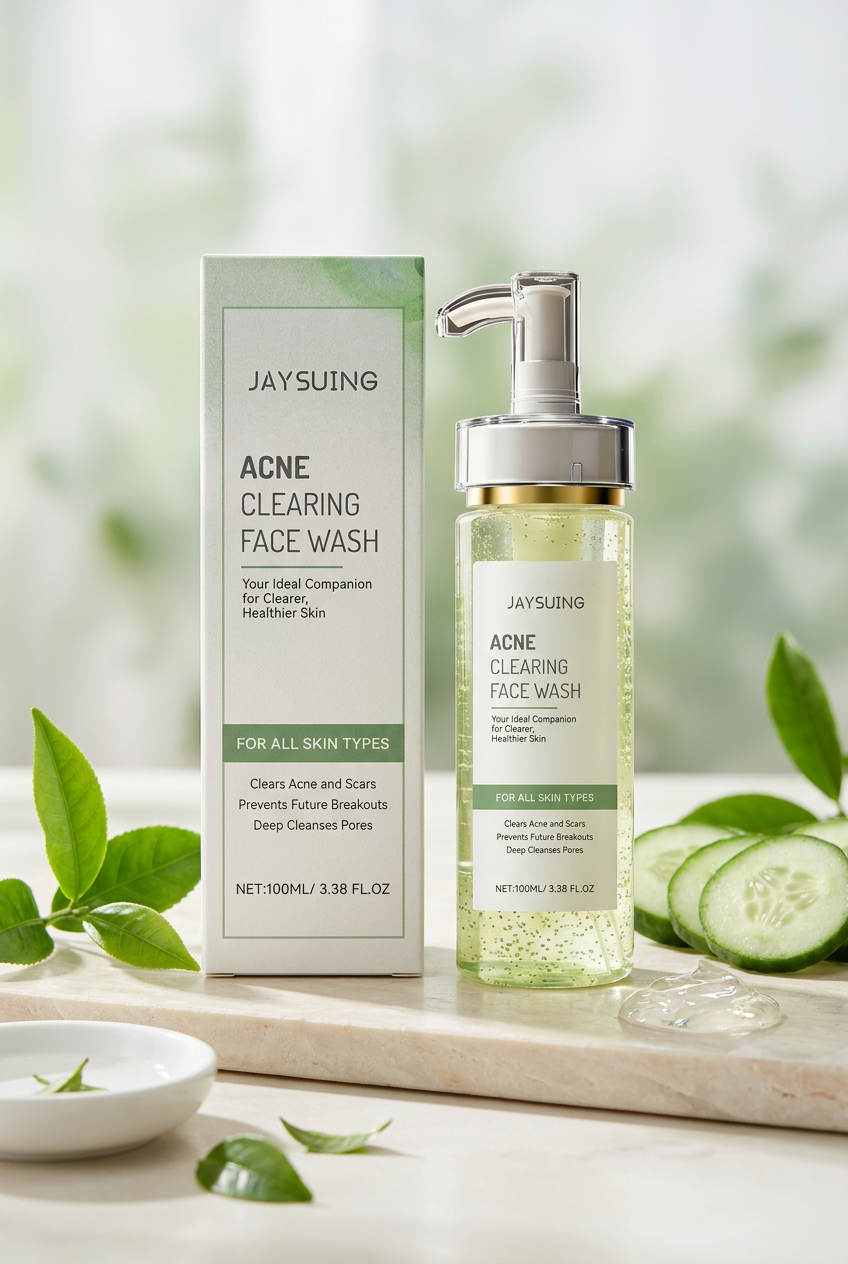 Jaysuing Acne Clearing Face Wash — Pale Stone Botanical Studio Shot