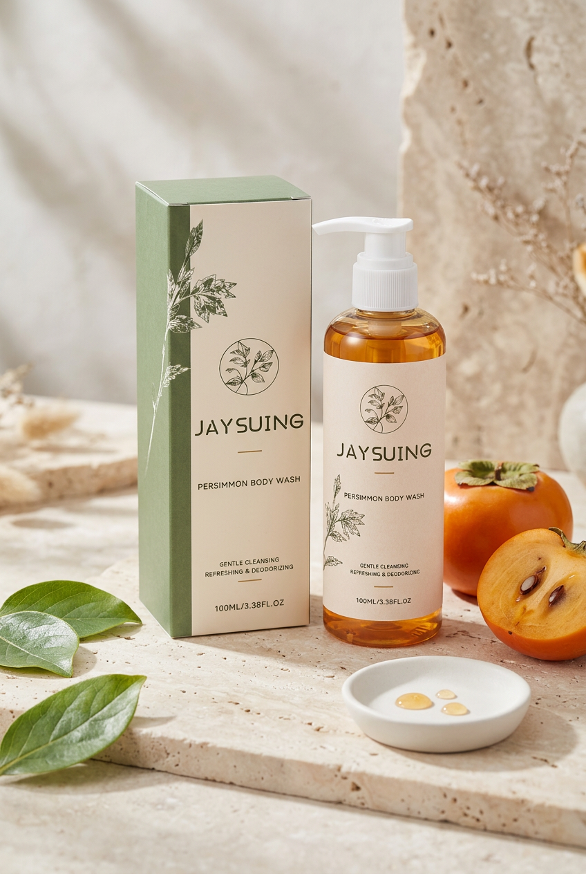 Jaysuing Persimmon Body Wash — Natural Stone Botanical Studio Shot