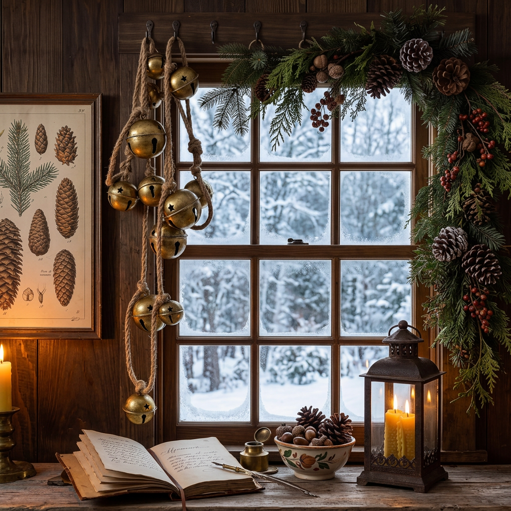 Jingle Bell Garland — Window Vignette