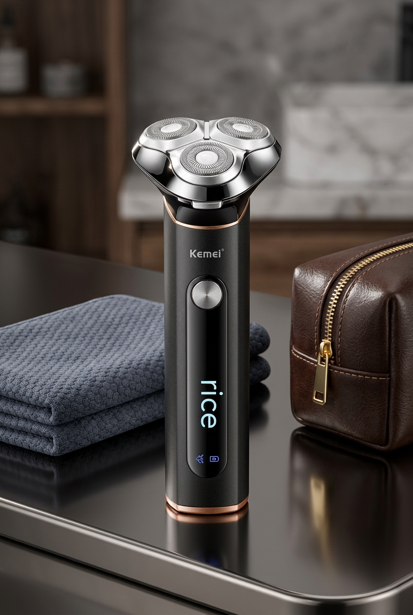 Kemei Electric Shaver — Dark Gunmetal Studio Shot
