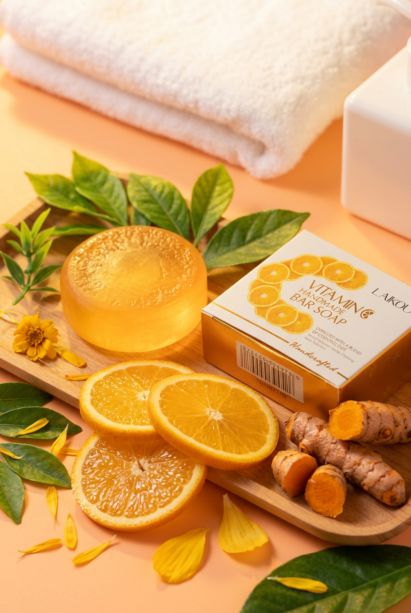LAIKOU Vitamin C Soap — Wooden Tray Citrus Botanical Studio