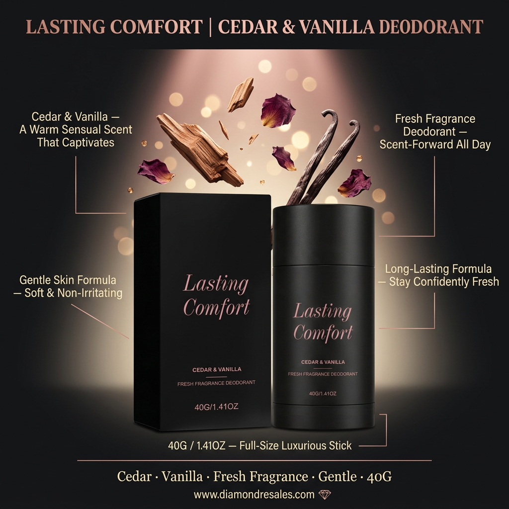 Lasting Comfort Cedar & Vanilla — Branded Callout